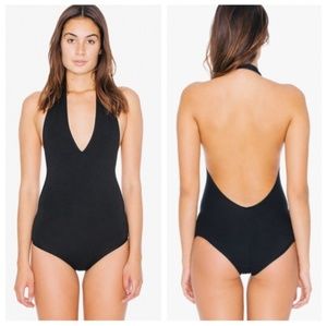 American apparel black halter bodysuit small